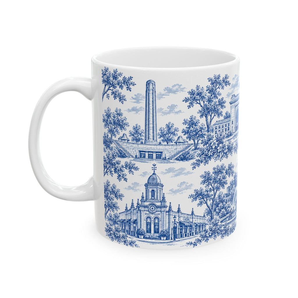 Kansas City Blue Toile de Jouy 11oz Ceramic Mug