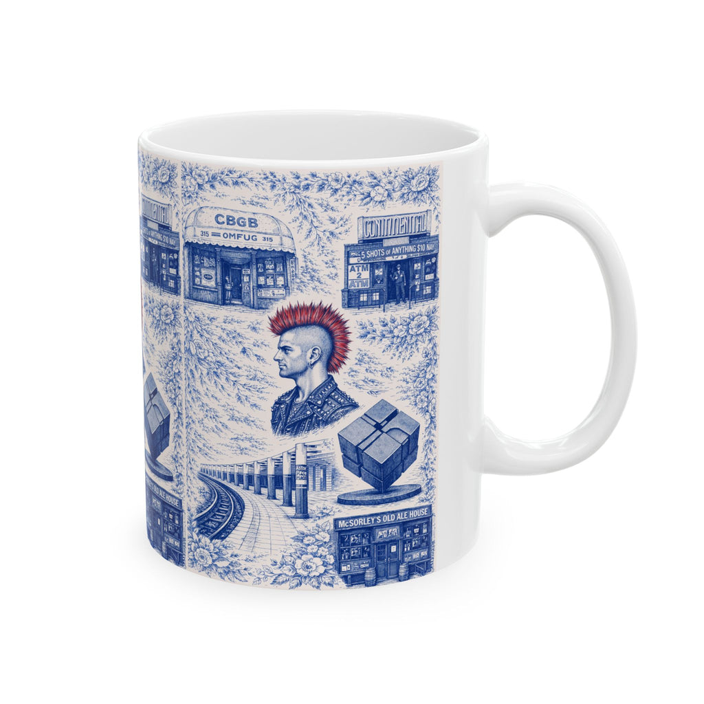 Historic East Village Blue Toile de Jouy Mug | NYC Chinoiserie Ceramic Mug