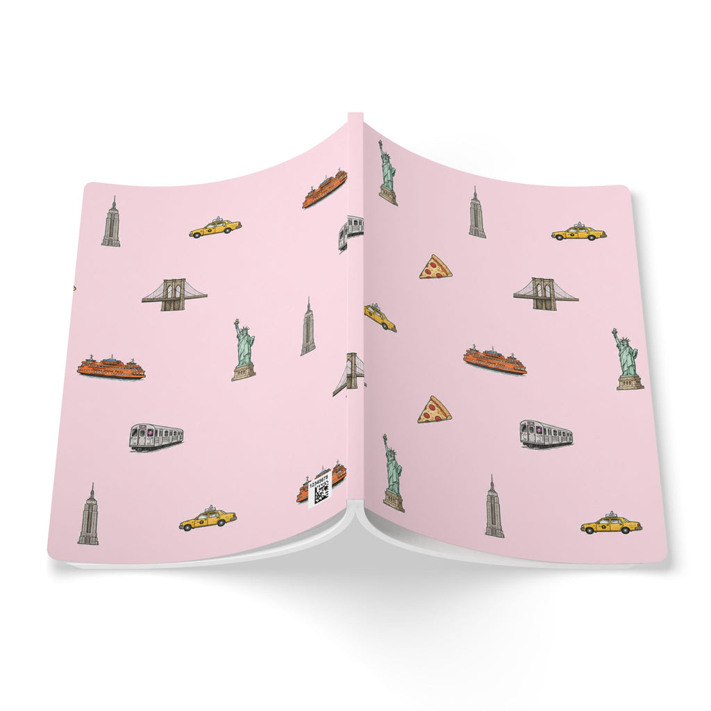 Icons of New York City Pink Softcover Notebook