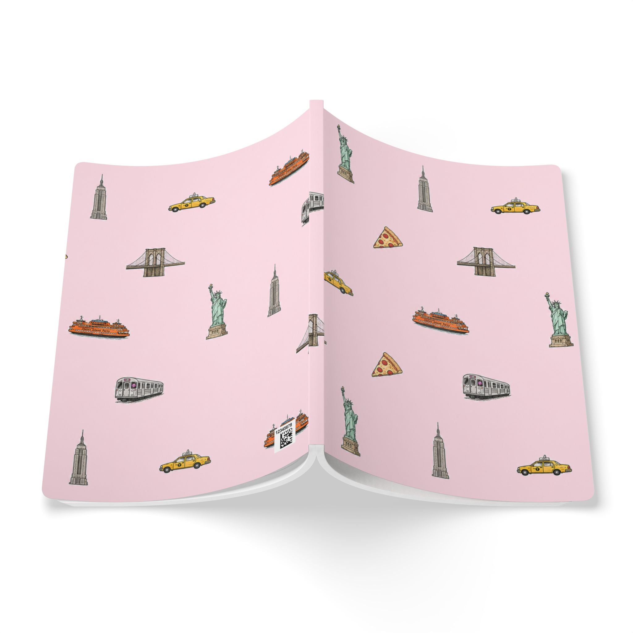 Icons of New York City Pink Softcover Notebook