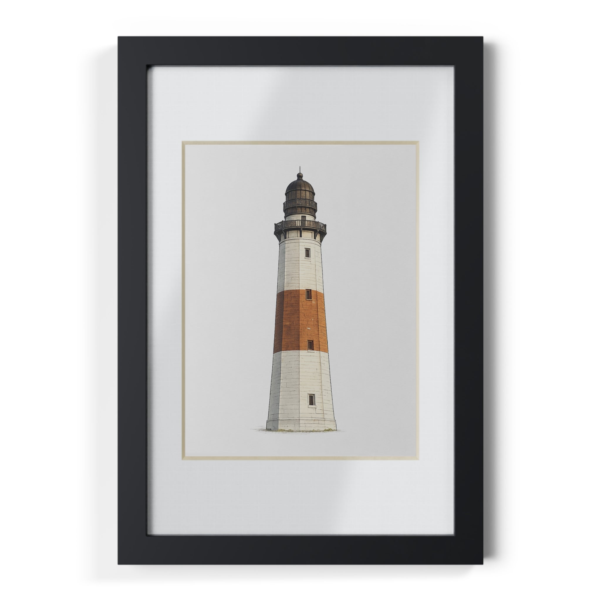 Boceto del faro de Montauk | Marco negro