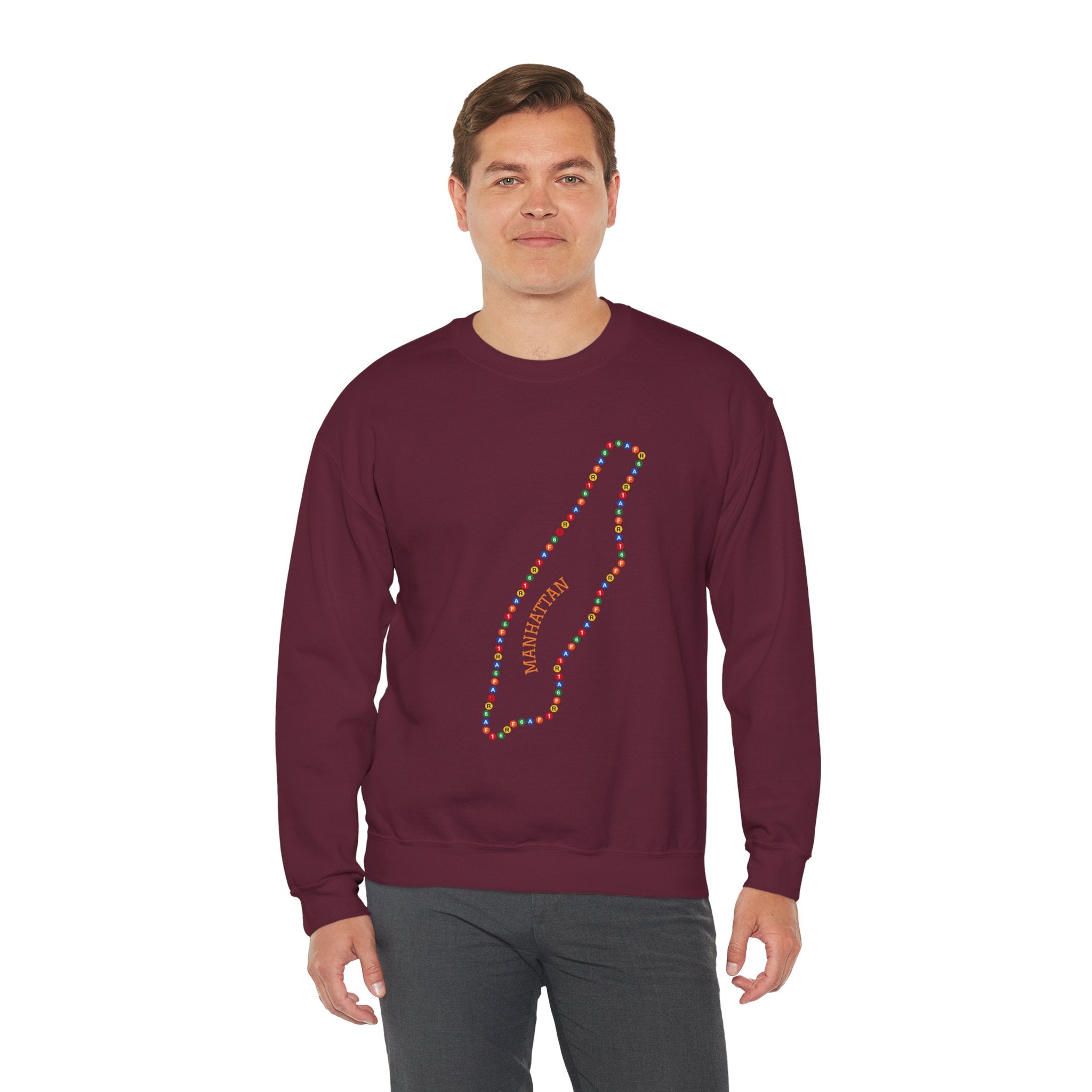 Manhattan Map Subway Signs Sweatshirt | NYC Crewneck Sweater