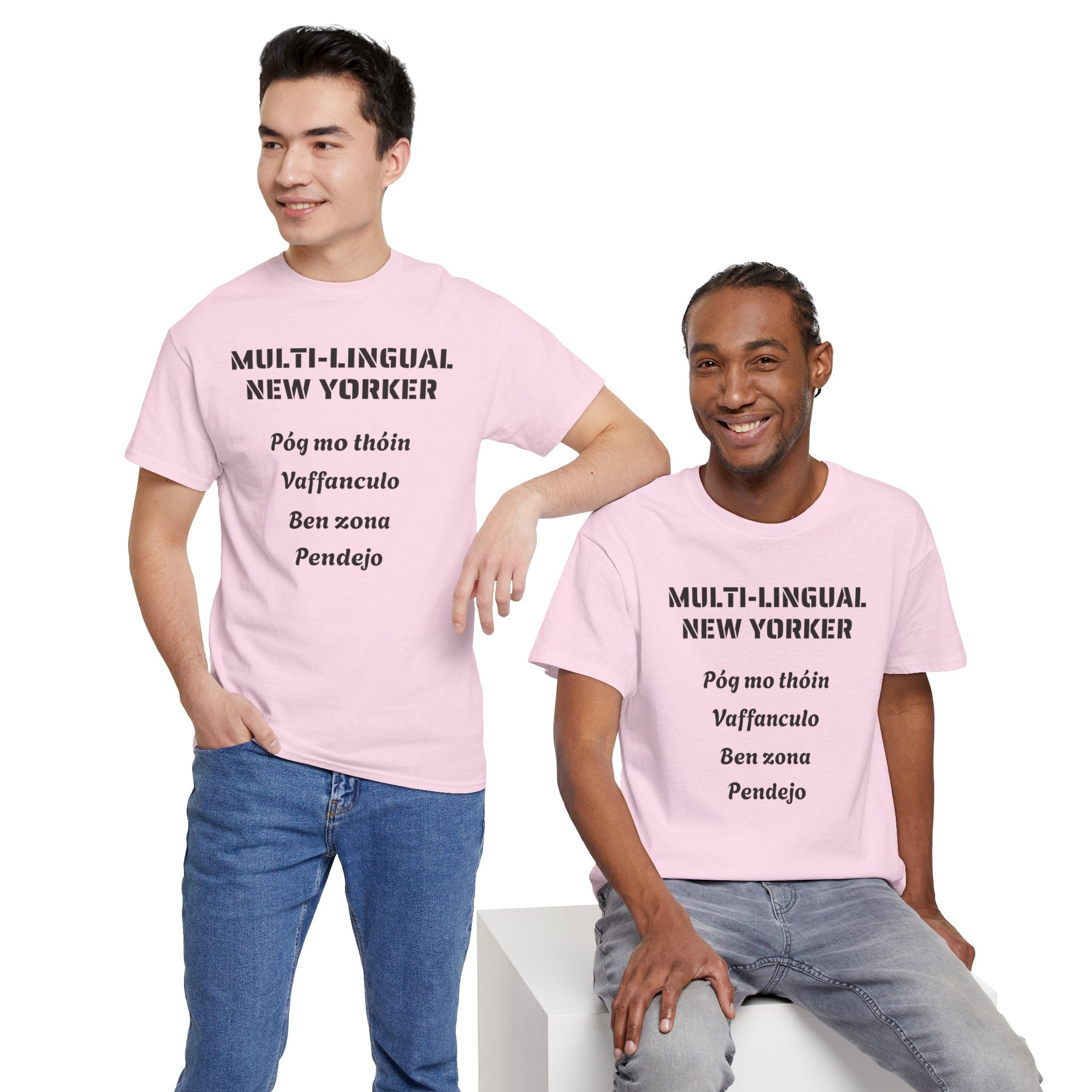 Multi-lingual New Yorker T-Shirt   NYC Polygot Linguist Gag Gift Tee