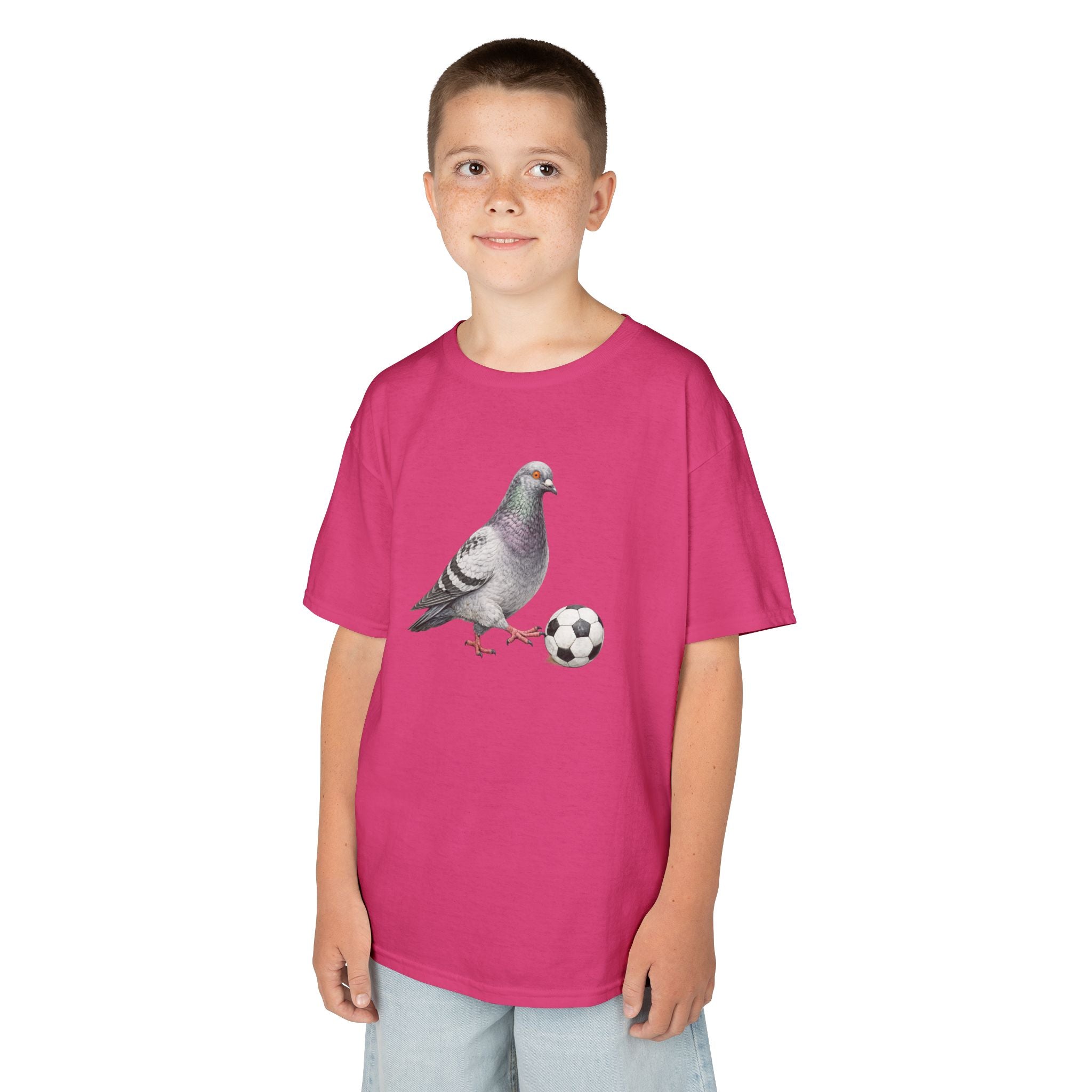 Customizable Corona NYC Pigeon Kids Soccer Tee — Cute Bird Soccer T-Shirt for Children