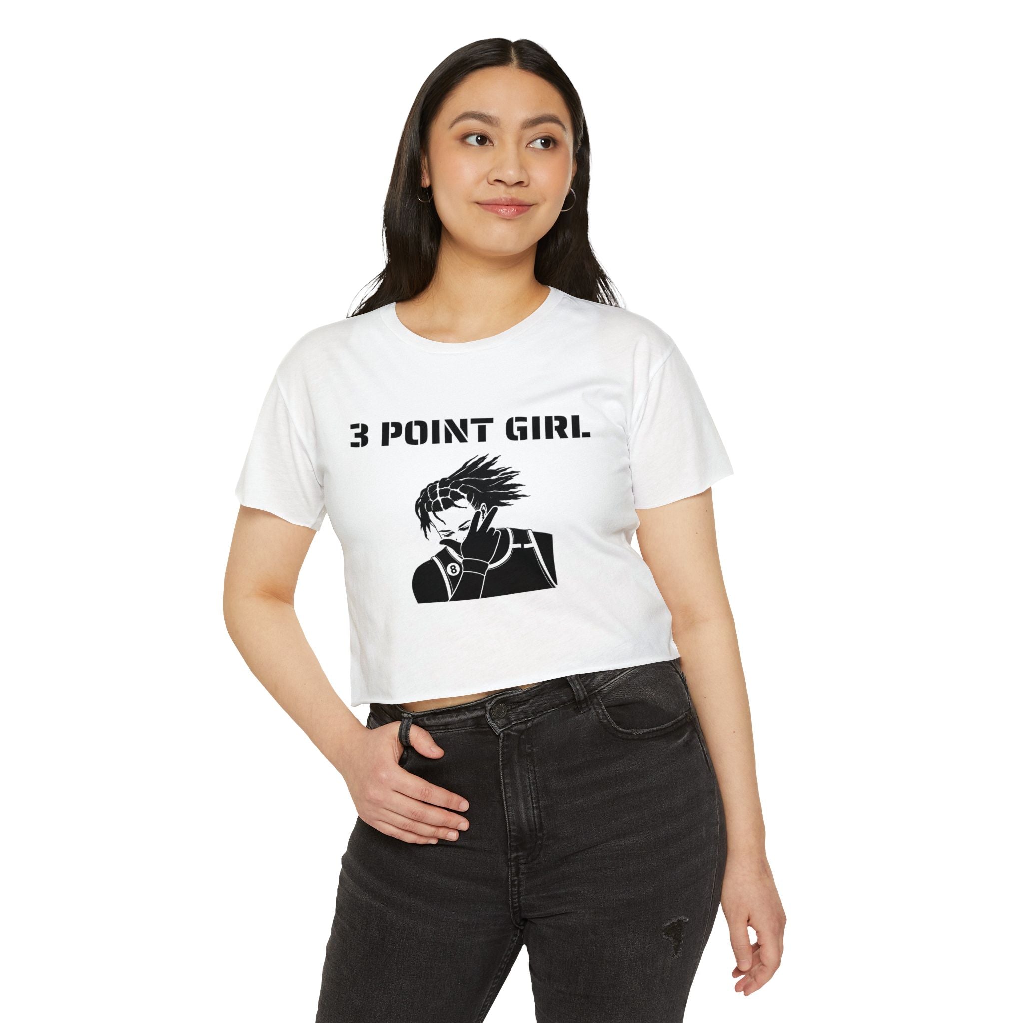 3 Point Girl Crop Top Tee | New York Basketball Jalen Brunson T-shirt