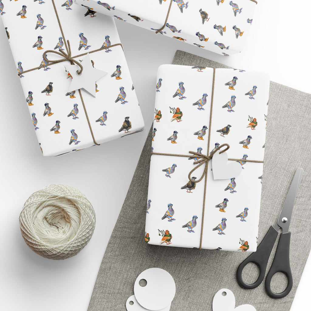 Papel de regalo con patrón de palomas de NYC | Rollo de papel de regalo para amantes de las aves