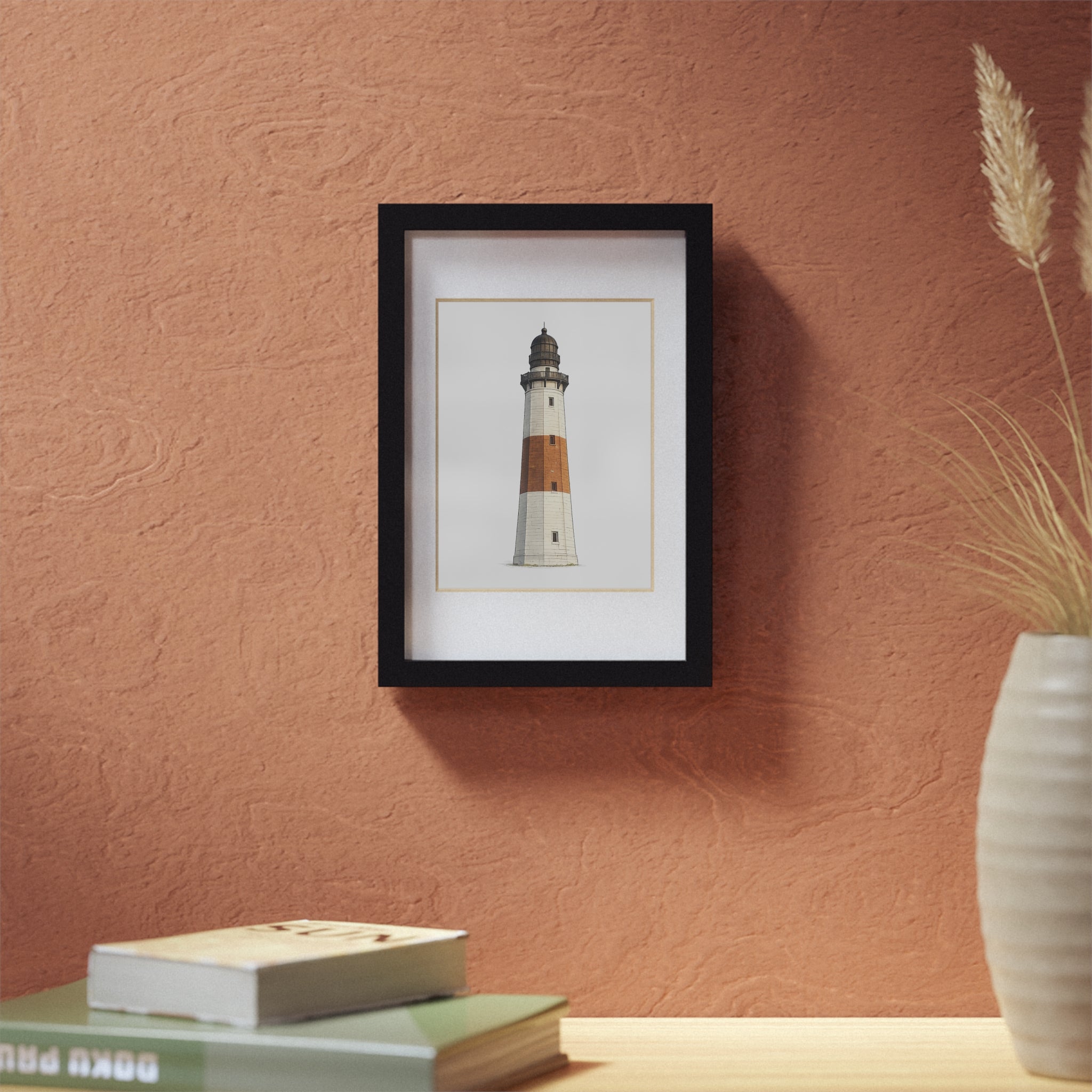 Boceto del faro de Montauk | Marco negro