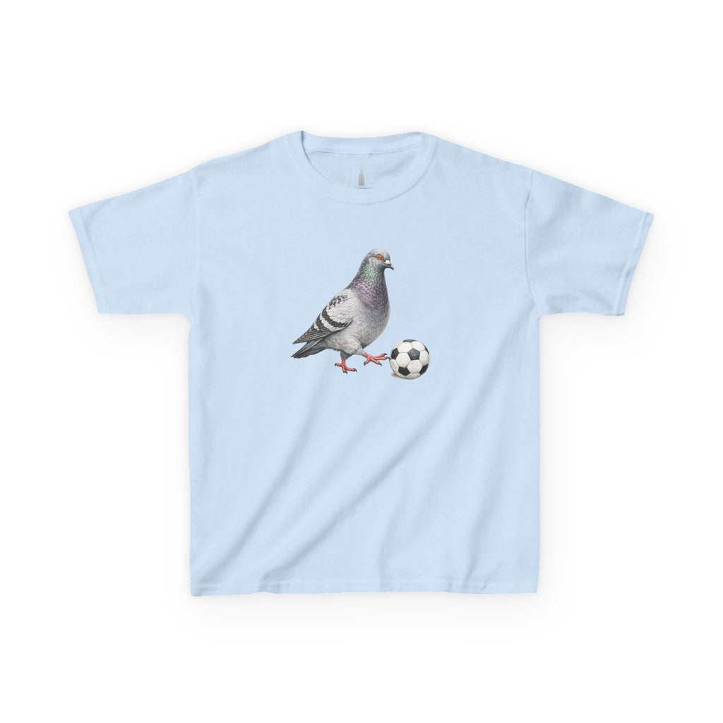 Customizable Corona NYC Pigeon Kids Soccer Tee — Cute Bird Soccer T-Shirt for Children
