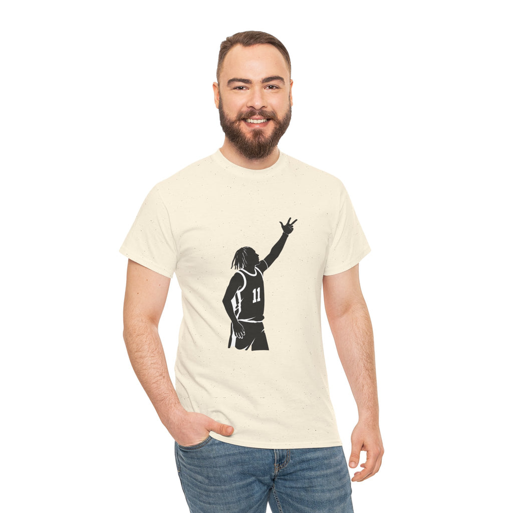 Customizable Jalen Brunson 3 Points Celly T-Shirt | New York Basketball Tee