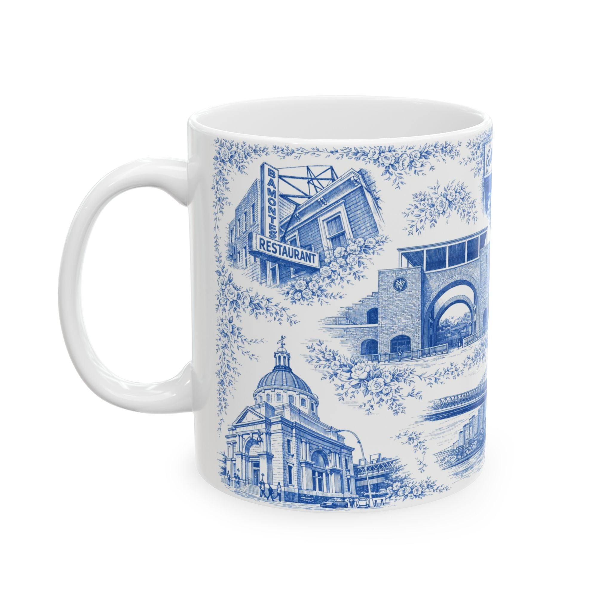 Williamsburg Blue and White Toile de Jouy Mug | Brooklyn Chinoiserie Ceramic Mug