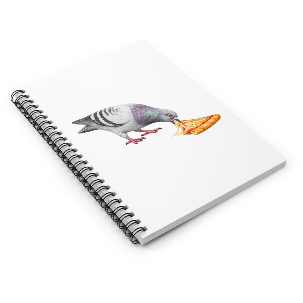 Customizable Little Italy NYC Pigeon Spiral Journal | Pizza Fan Bird Lovers Notebook