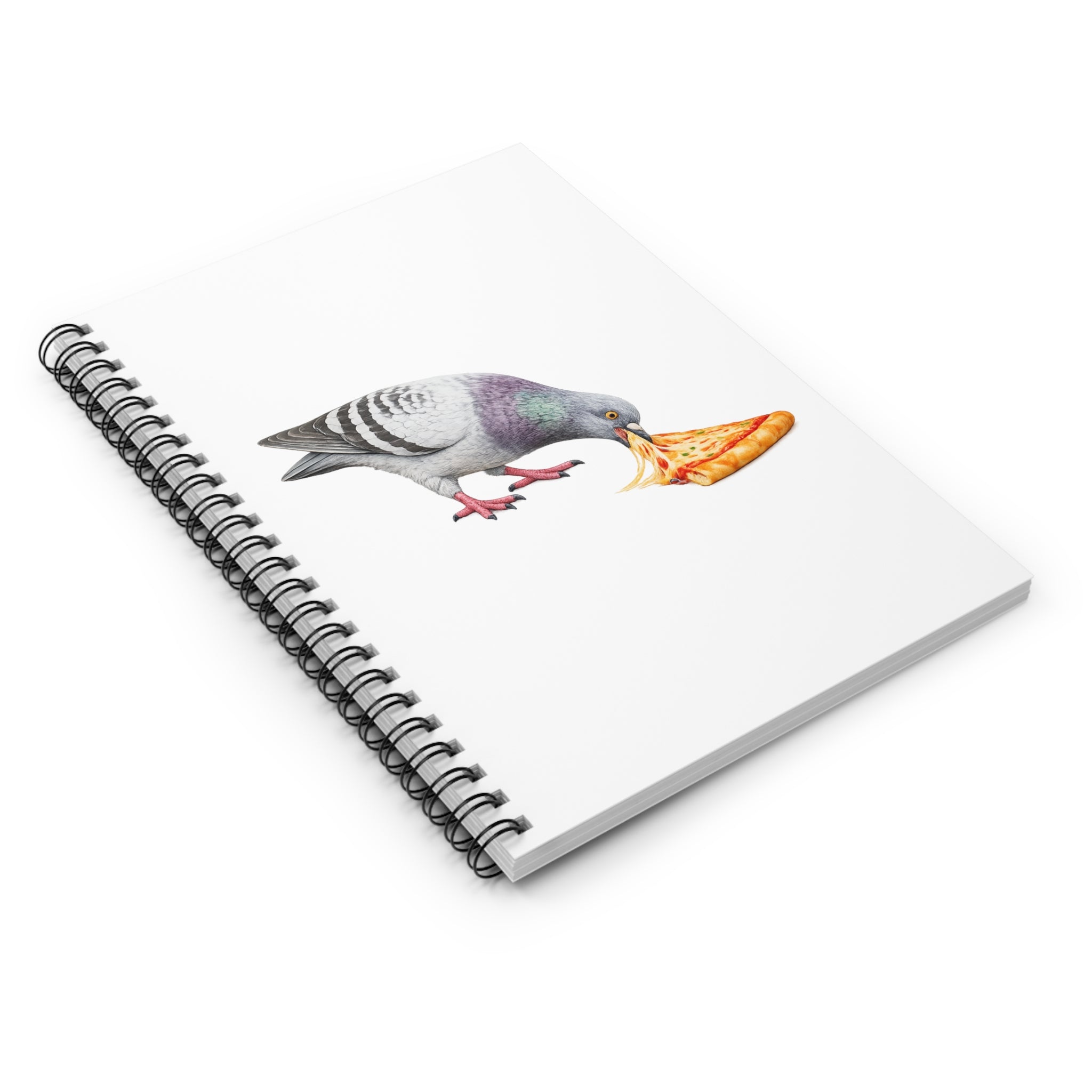 Customizable Little Italy NYC Pigeon Spiral Journal | Pizza Fan Bird Lovers Notebook