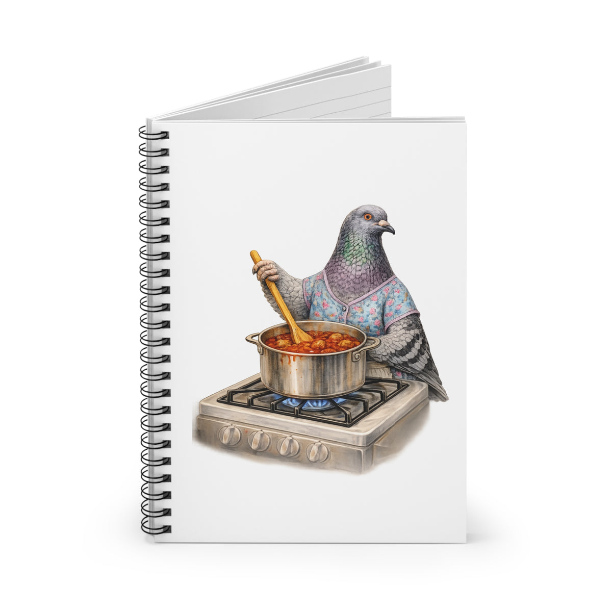 Journal à spirale personnalisable Pigeon Bensonhurst NYC | Carnet pour amoureux des oiseaux Brooklyn Nonna Sunday Sauce