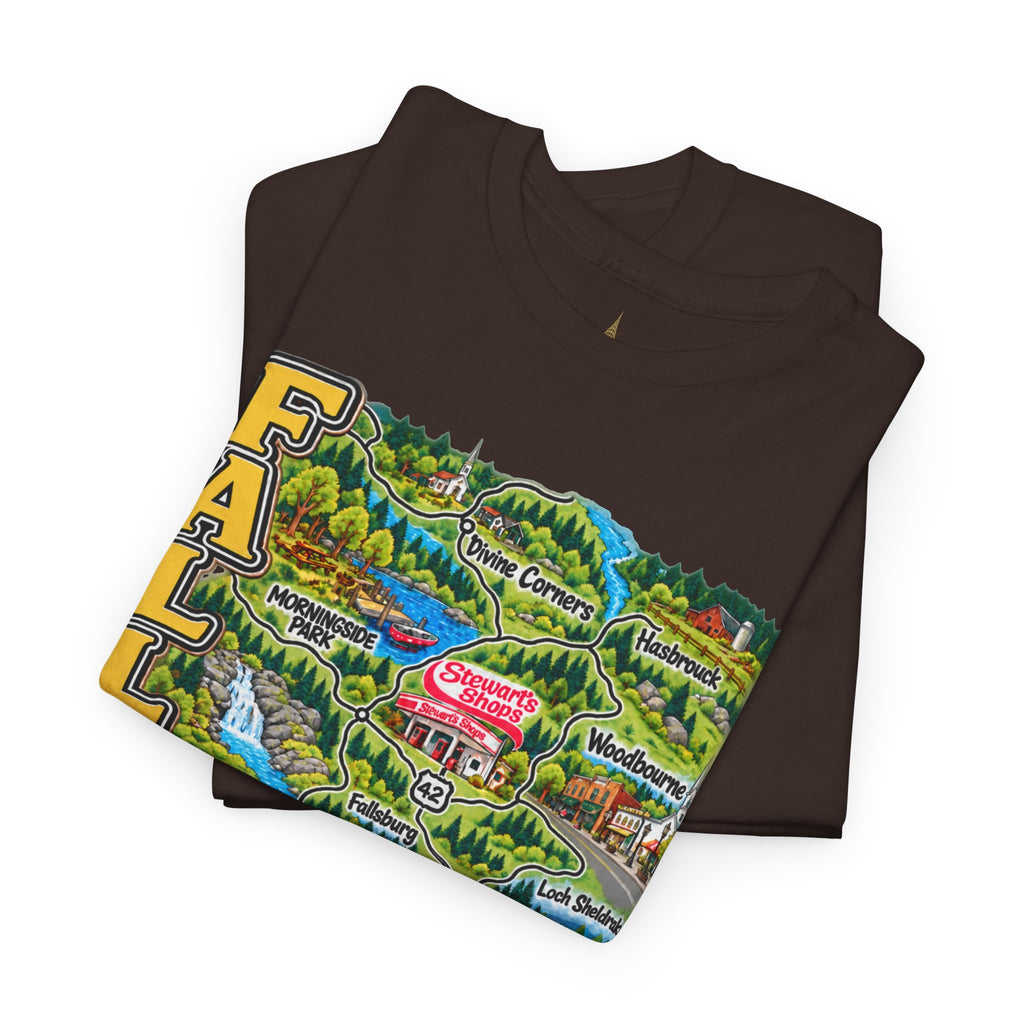 Fallsburg, NY Map T-Shirt  Catskills Upstate New York Tee