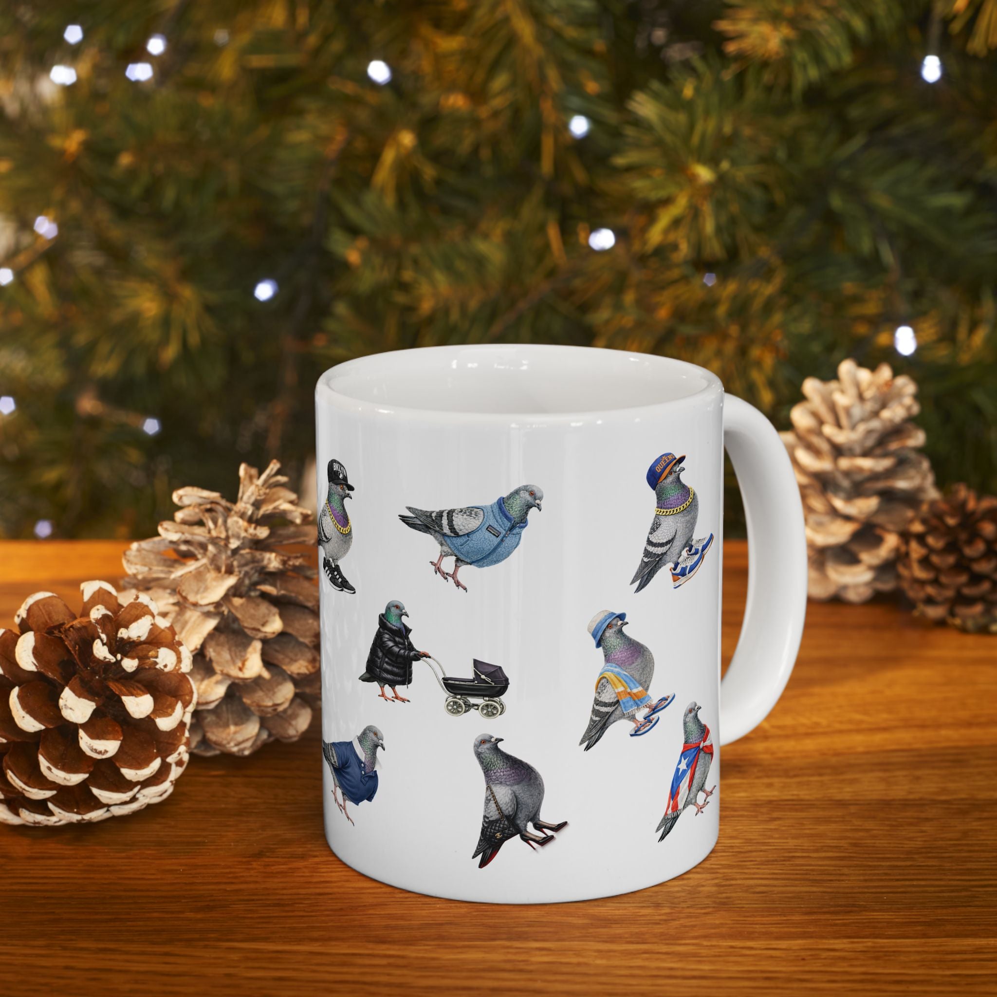 Taza Palomas de Nueva York | Taza de café para amantes de las aves de NYC