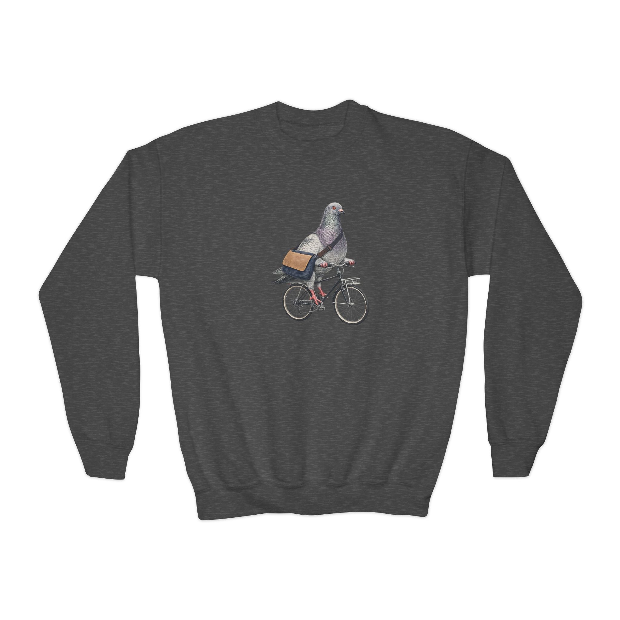Customizable Midtown NYC Pigeon NYC Kids Crewneck Sweatshirt    New York Bike Rider Bird Lover Childrens Sweater