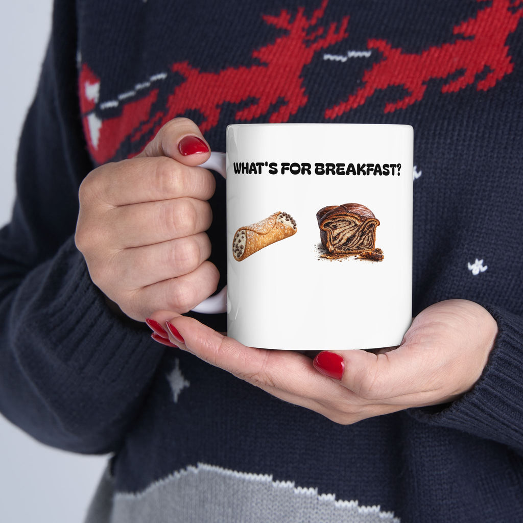 Cannoli or Babka Mug | NYC Breakfast Dilemma Coffee Tea Ceramic Mug