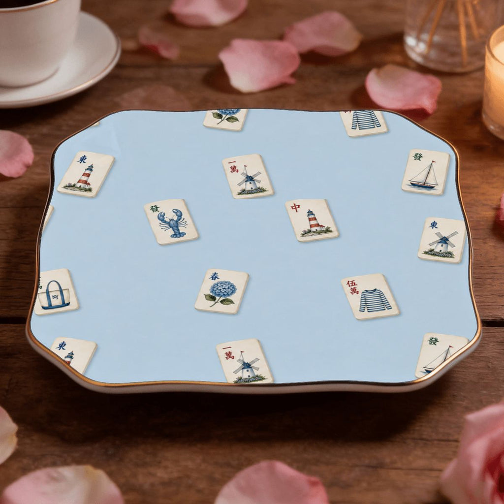 Hamptons Tiles Mahjong Dice and Trinket Tray