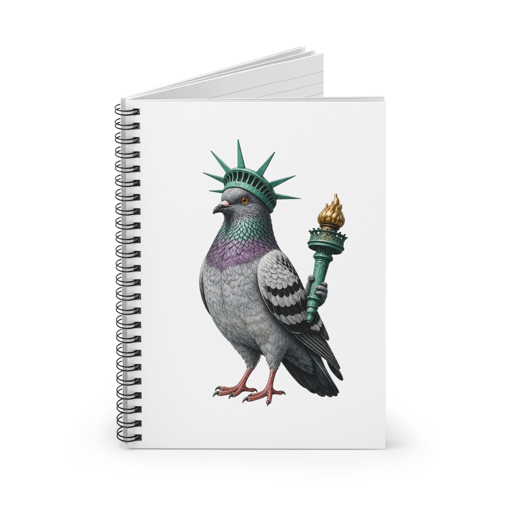 Liberty Island NYC Pigeon Spiral Notebook — Ruled Journal for NYC Lovers & Travelers