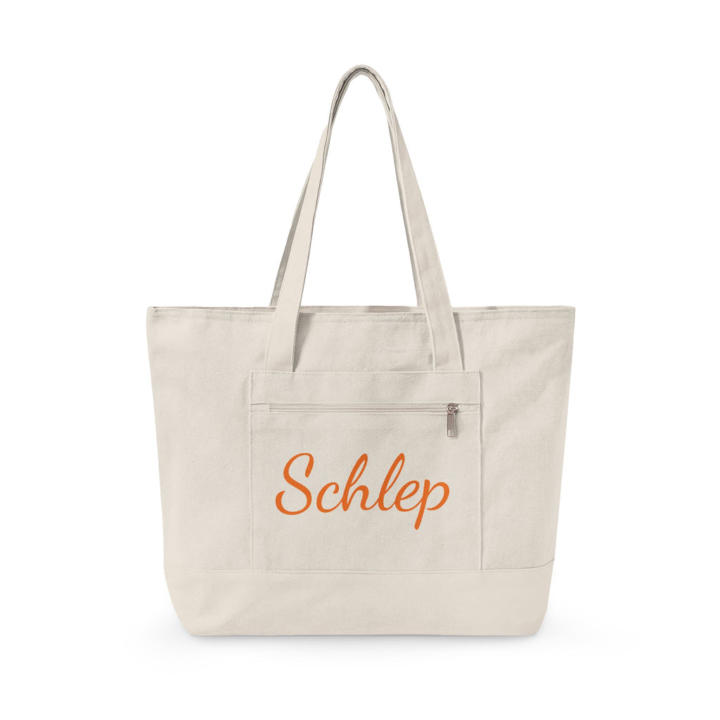 Schlep Zippered Canvas Tote Bag | Grocery Schlepping Subway Tote