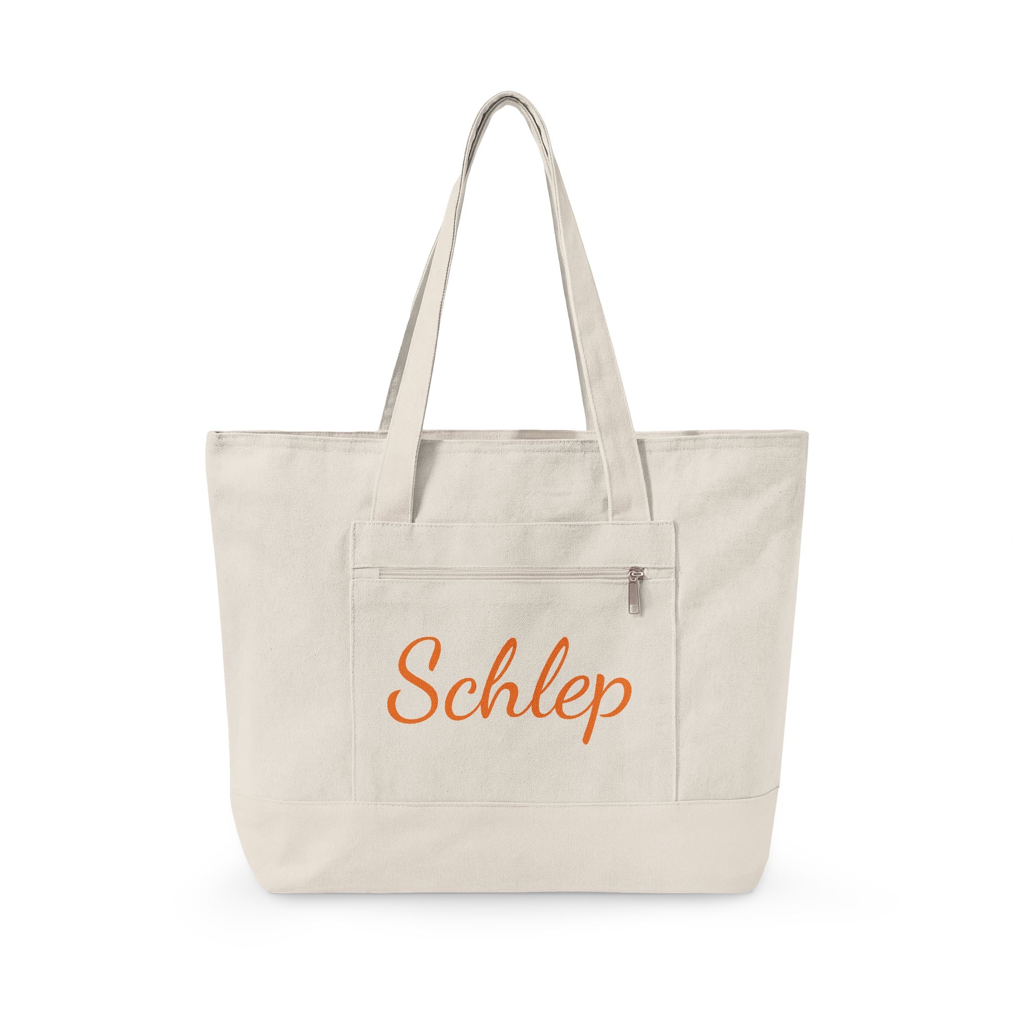 Schlep Zippered Canvas Tote Bag | Grocery Schlepping Subway Tote