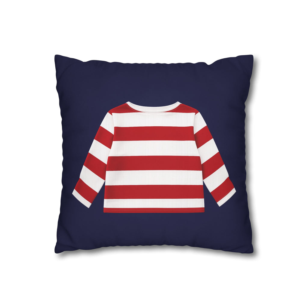 Funda de almohada Sailor Kid Breton Square de 16" x 16" – Funda de cojín decorativa azul marino (relleno no incluido)