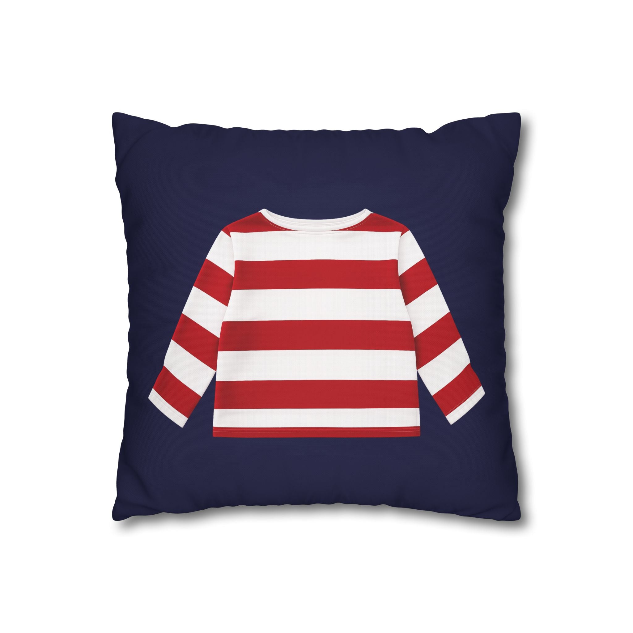 Funda de almohada Sailor Kid Breton Square de 16" x 16" – Funda de cojín decorativa azul marino (relleno no incluido)