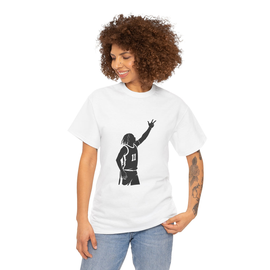 Customizable Jalen Brunson 3 Points Celly T-Shirt | New York Basketball Tee