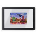 Over The Town Marc Chagall-inspired NYC Skyline  | Black Frame