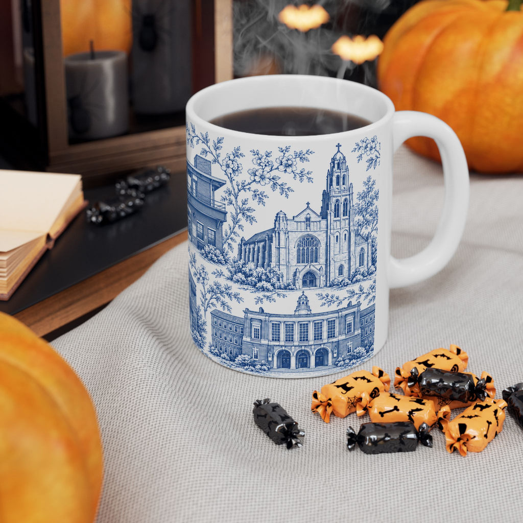 Rockville Center Blue Toile de Jouy 11 oz Mug