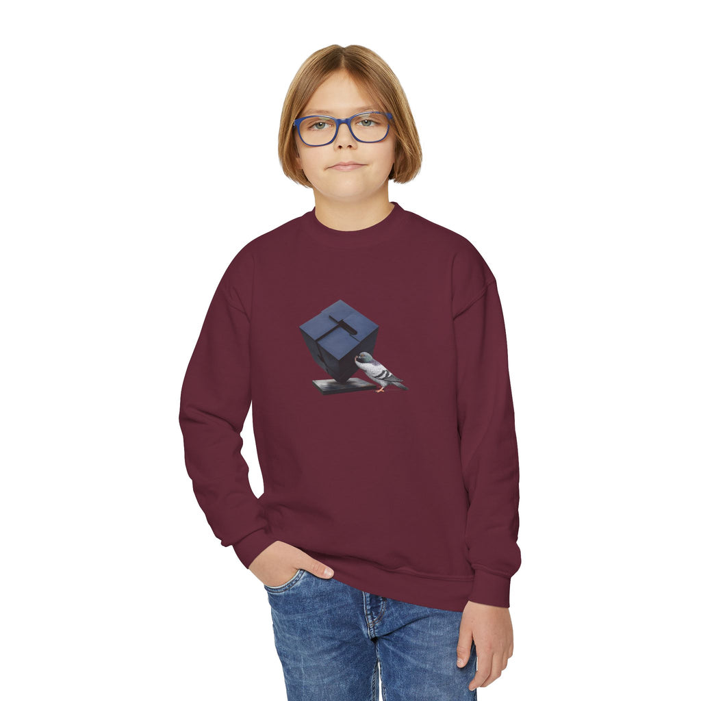 Customizable Astor Place NYC Pigeon NYC Kids Crewneck Sweatshirt    New York Alamo Cube Bird Lover Childrens Sweater