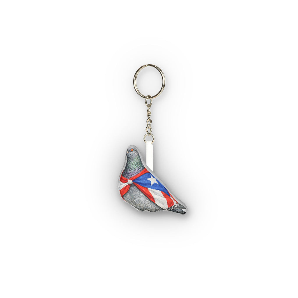 East Harlem NYC Pigeon Mini Plush Keychain |  New York Puerto Rico Bird Lovers Plushie Bag Charm