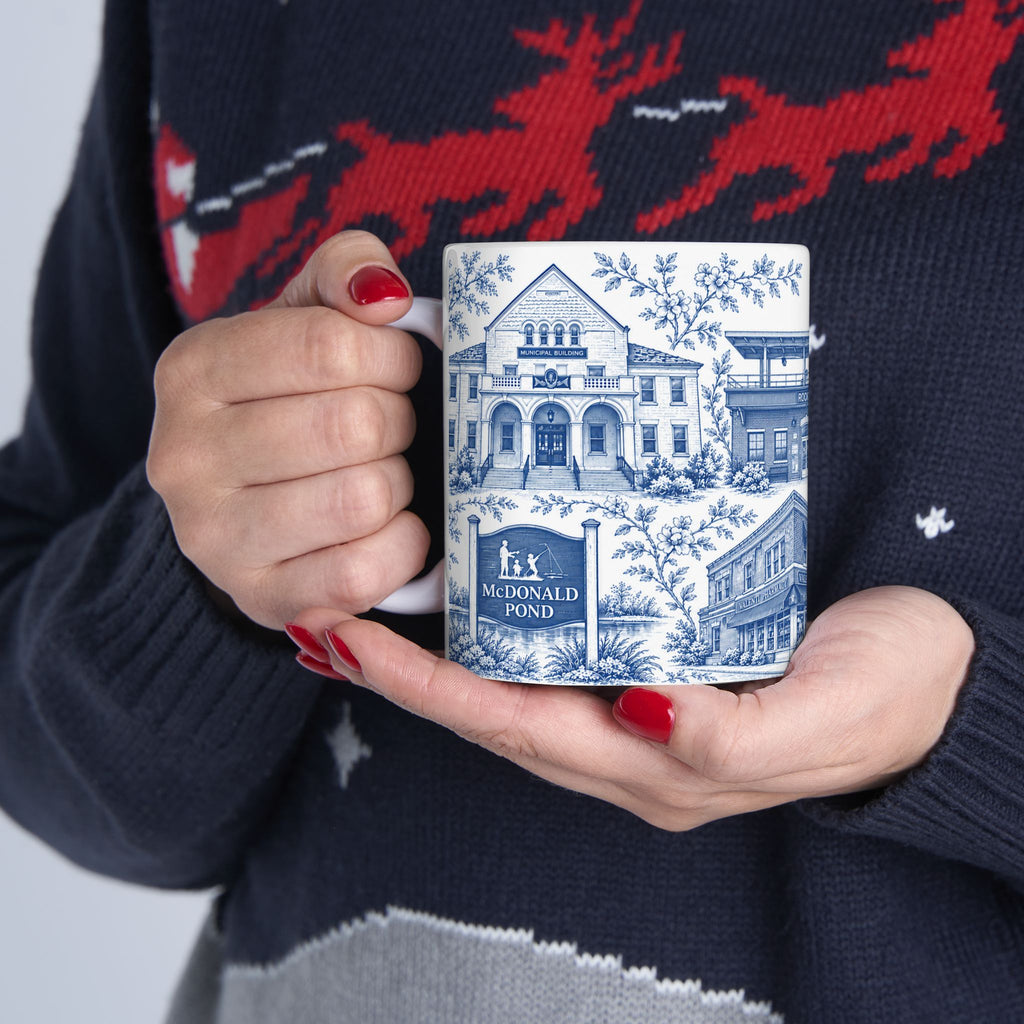 Rockville Center Blue Toile de Jouy 11 oz Mug