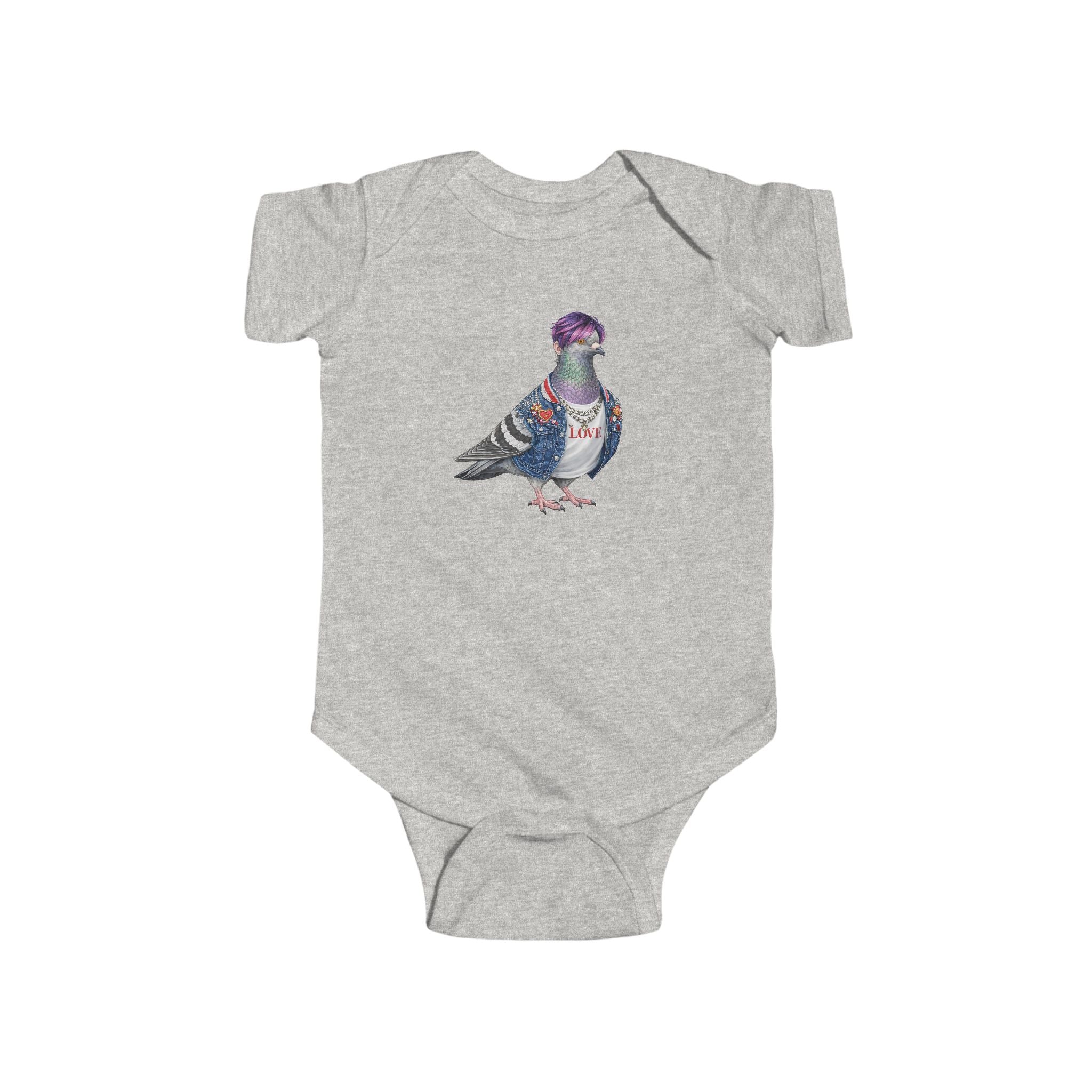 Customizable Koreatown NYC Pigeon Baby Onesie | New Yorker Reveal Infant Bodysuit