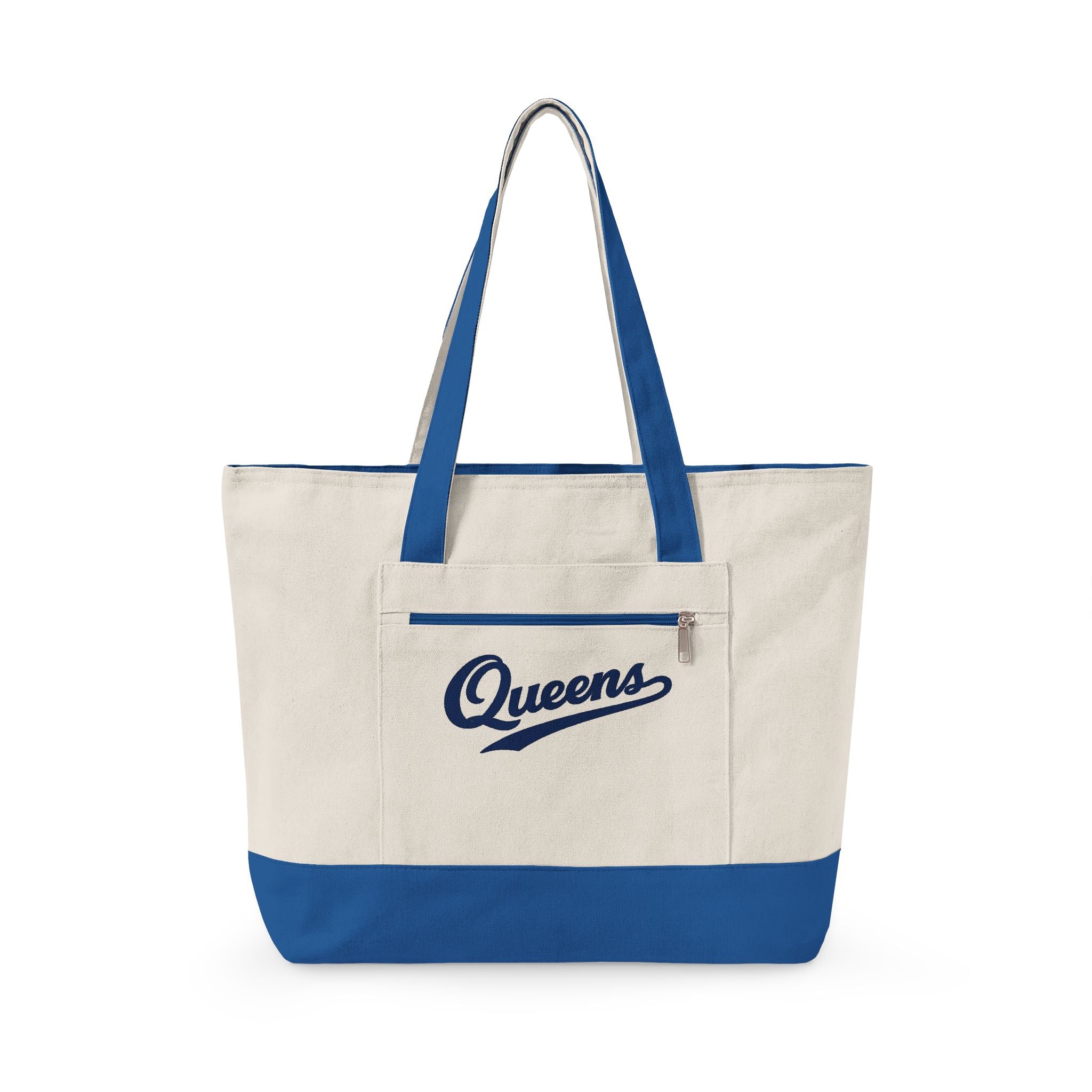 Queens Canvas Tote — Zippered Market Bag