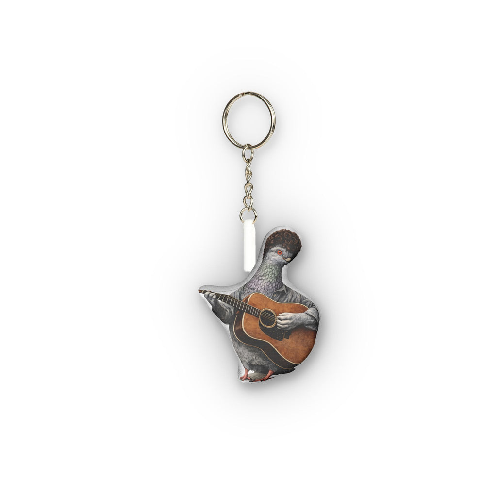 Greenwich Village NYC Pigeon Mini Plush Keychain |  Manhattan Folk Singer Bird Lovers Plushie Bag Charm
