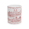 Central Park Red Toile de Jouy Mug | NYC Chinoiserie Ceramic Coffee Cup