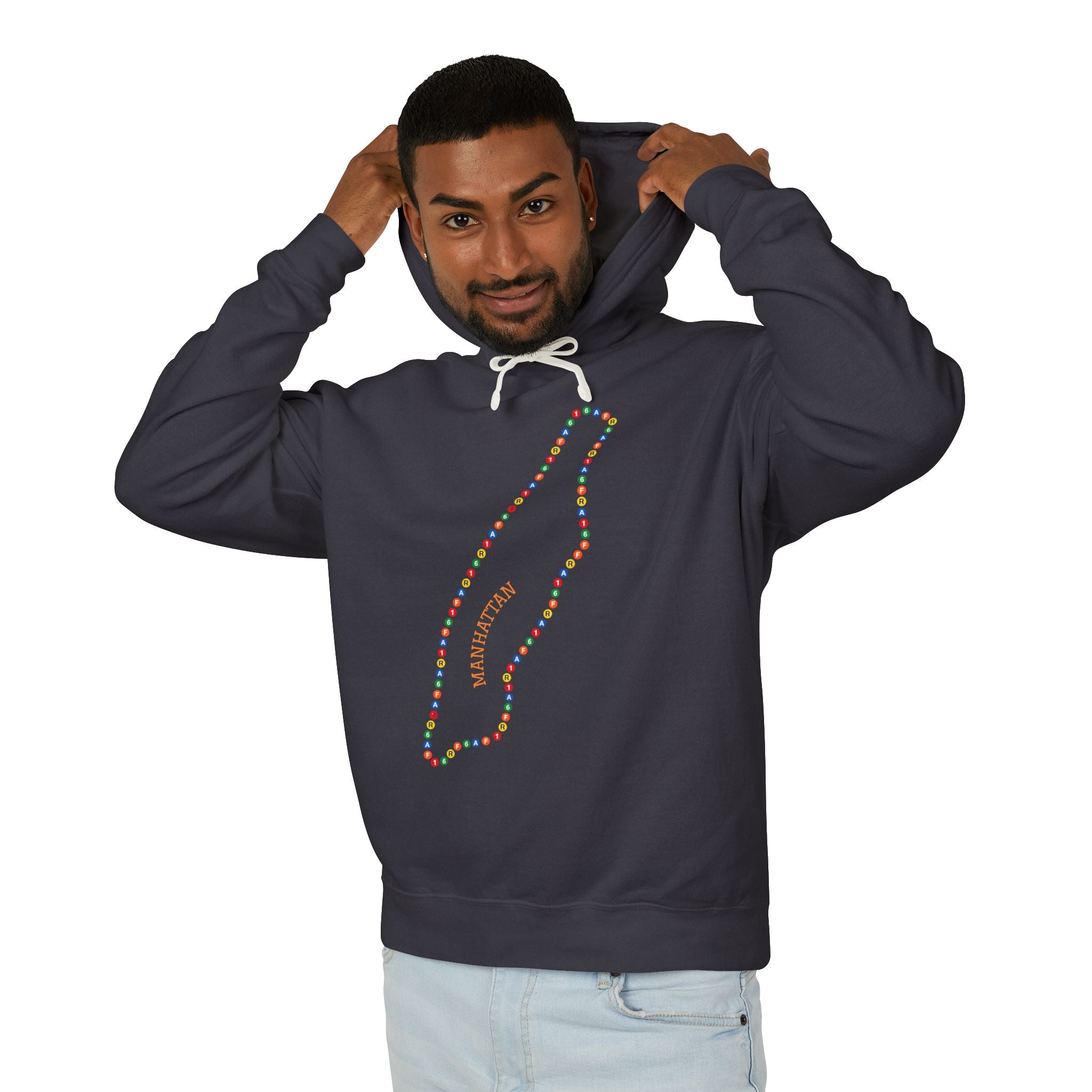 Manhattan Map Subway  Hoodie | New York Borough Outline Hooded Sweatshirt