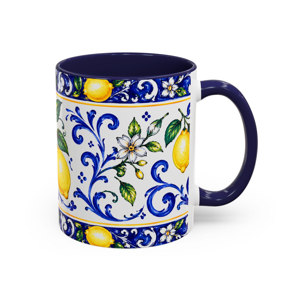 Little Italy Amalfi Blue with Lemon Mug — Blue Ceramic Kitchen Mug (11oz)