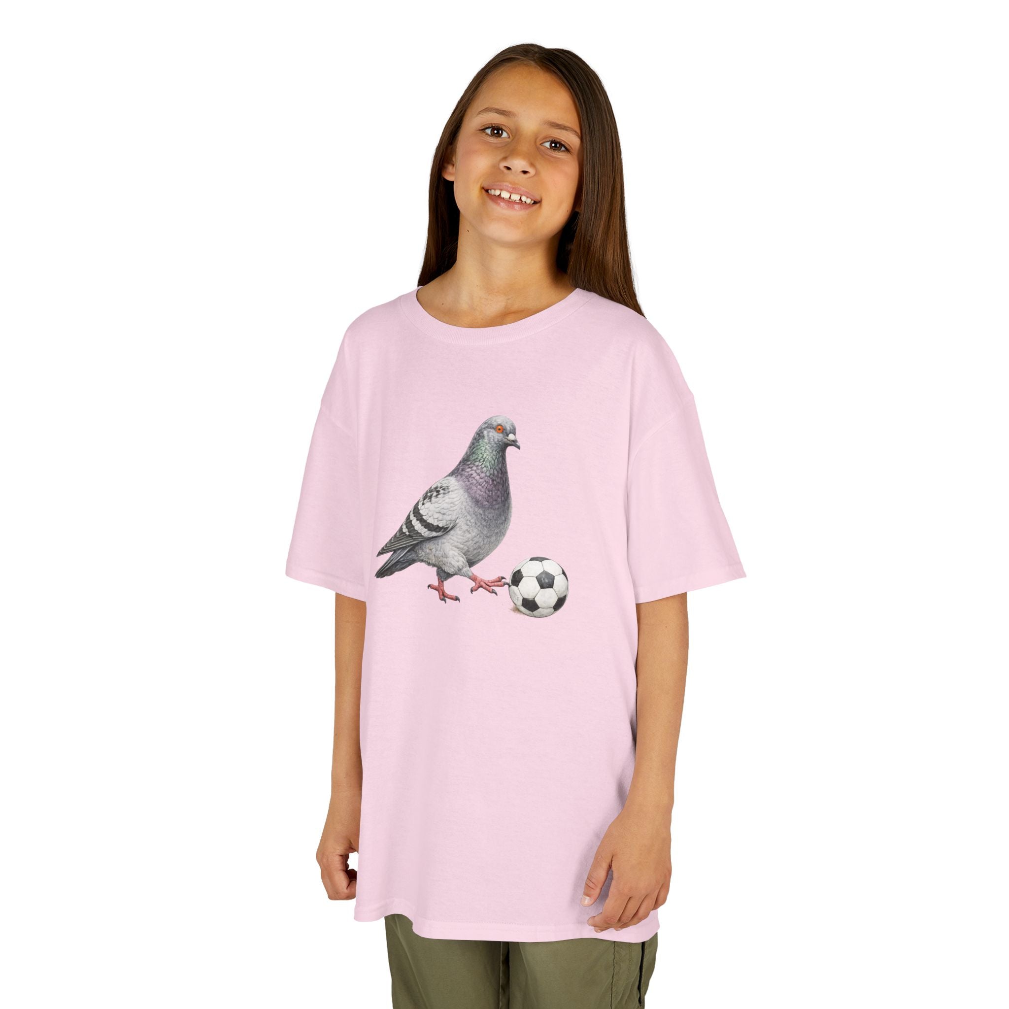 Customizable Corona NYC Pigeon Kids Soccer Tee — Cute Bird Soccer T-Shirt for Children