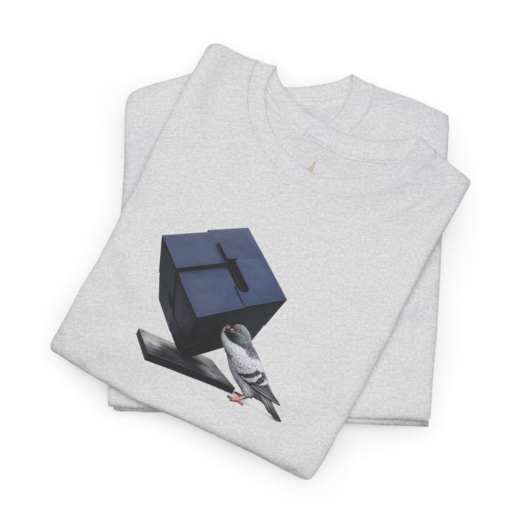 Customizable Astor Place NYC Pigeon T-Shirt | Alamo Black Cube Tee