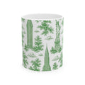 Manhattan Green Toile de Jouy mug | New York City Chinoiserie Ceramic Mug
