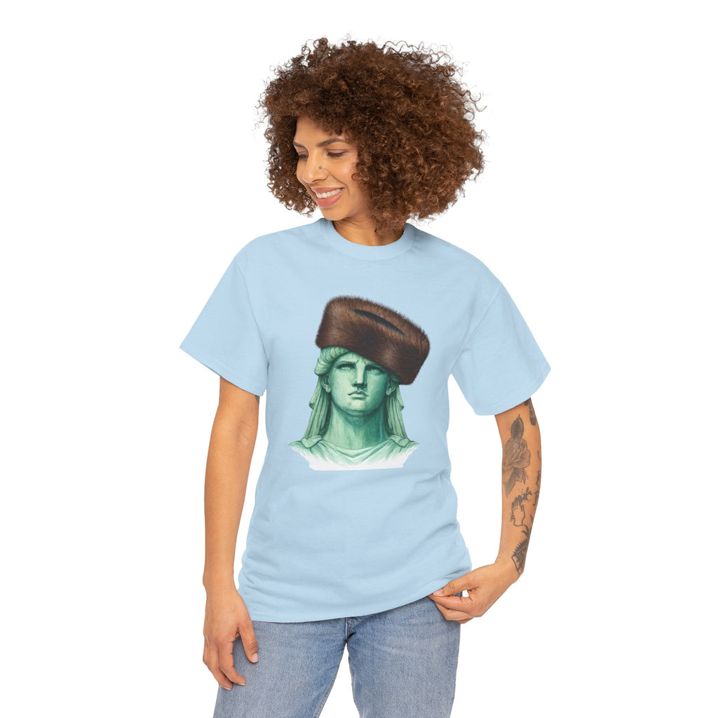 Statue of Liberty Crowned with Shtreimel T-Shirt | NYC Statue Tee