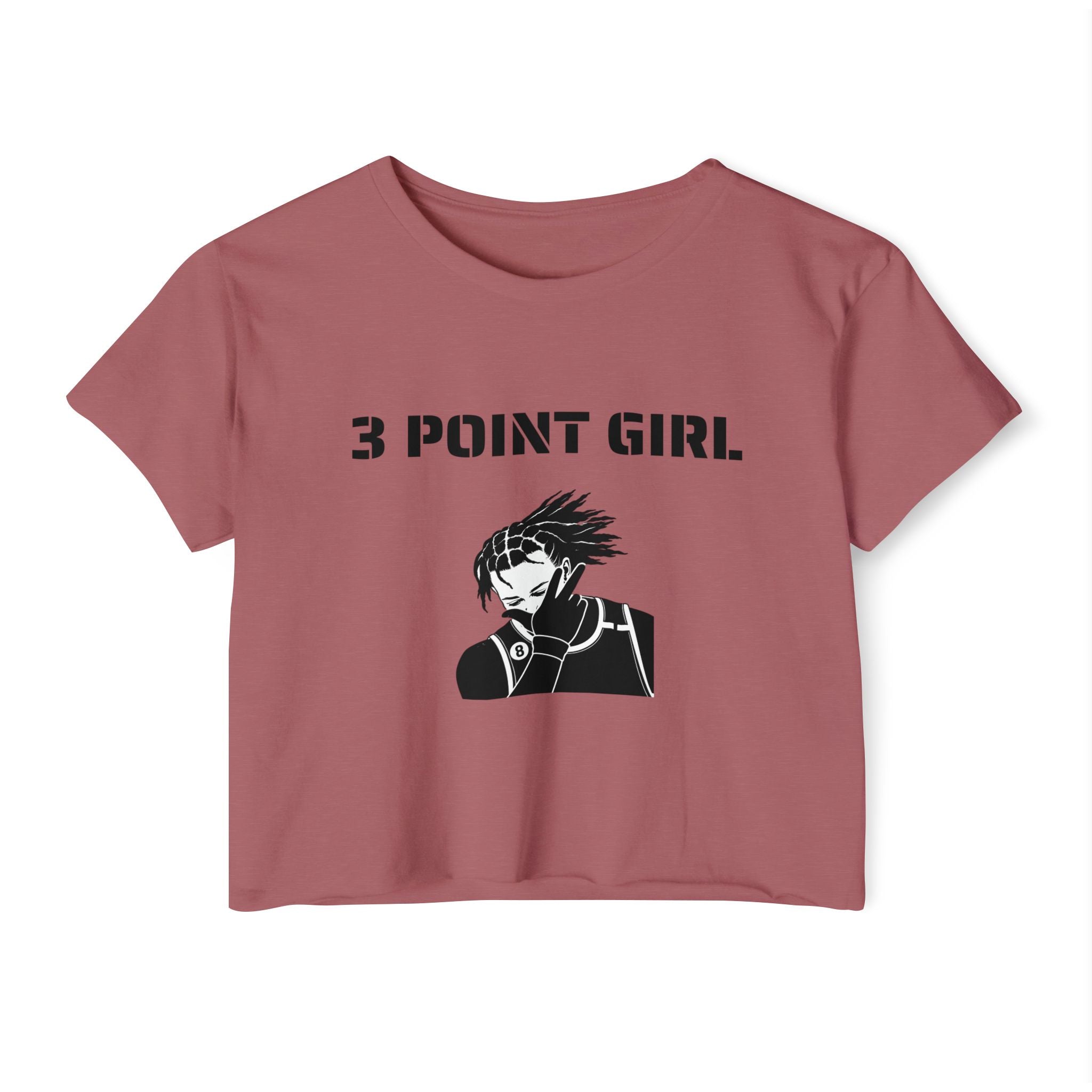 3 Point Girl Crop Top Tee | New York Knicks Jalen Brunson Basketball T-shirt