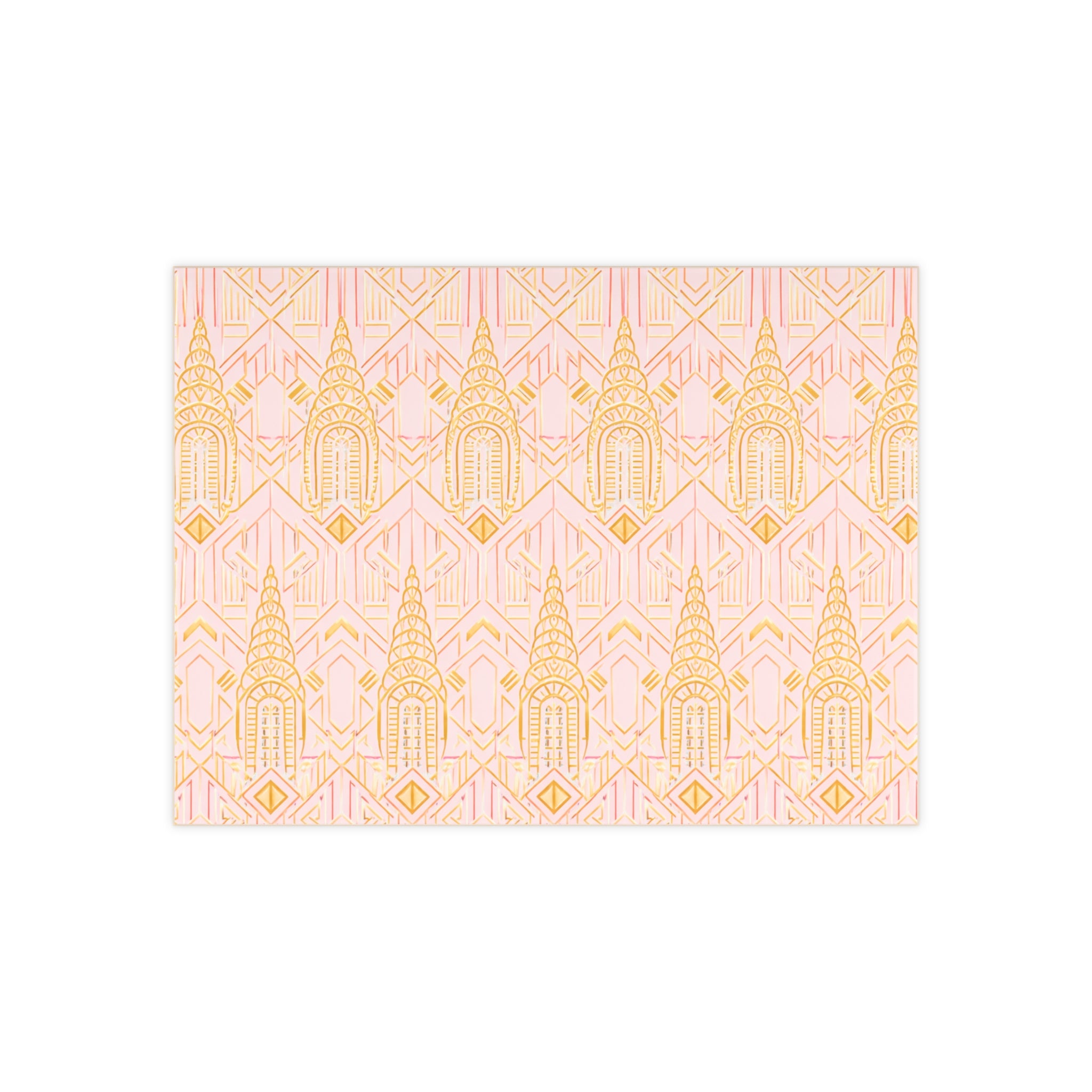 Carrelage mural de cuisine Art Déco en céramique Chrysler Building – Accent géométrique rose et or de New York 15 x 20 cm pour douche