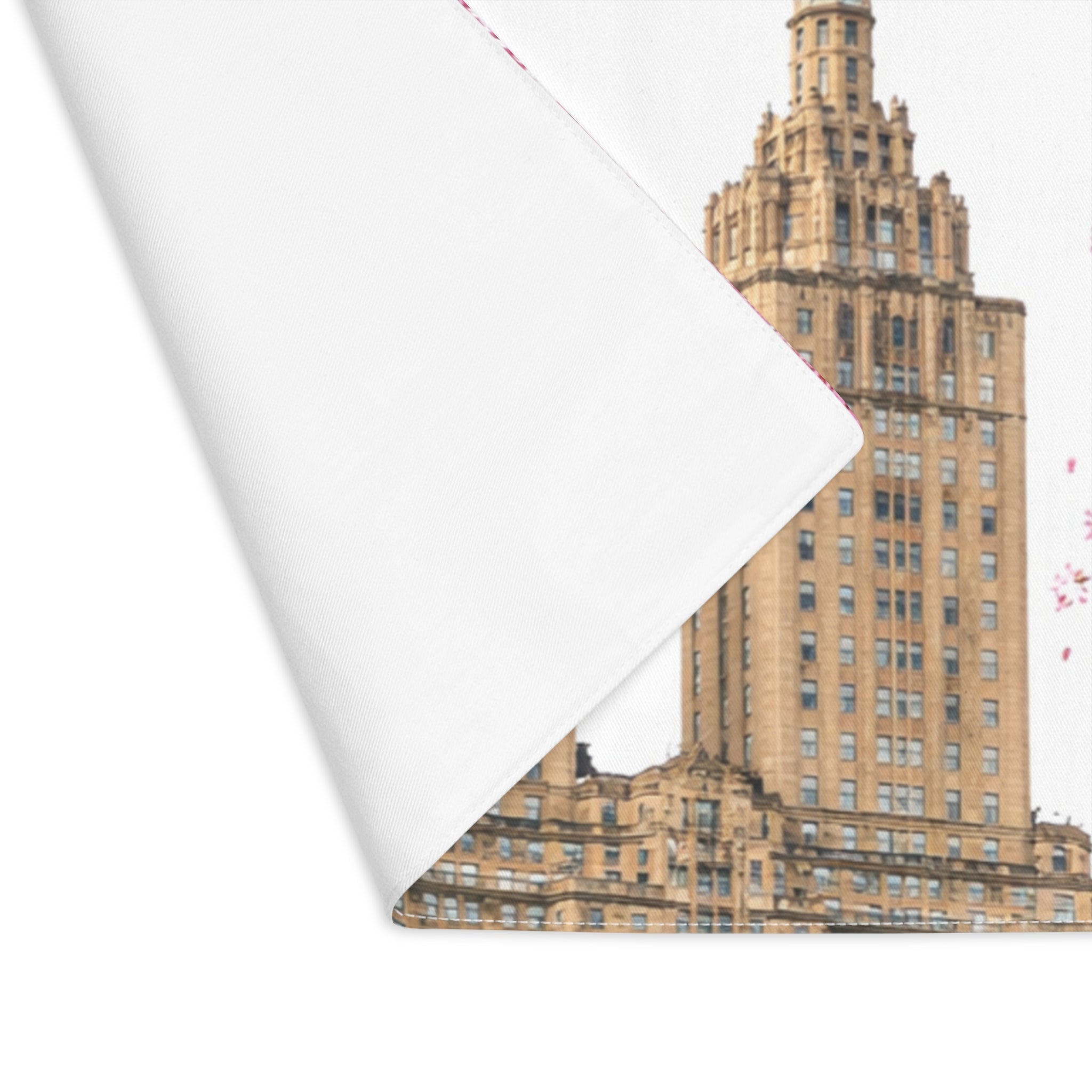 Cherry Blossoms Framing The San Remo Tabletop Placemat — NYC Central Park Floral Sakura Table Mat