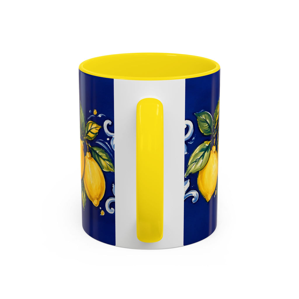 Little Italy Amalfi Blue with Lemon Mug — Blue Ceramic Kitchen Mug (11oz)
