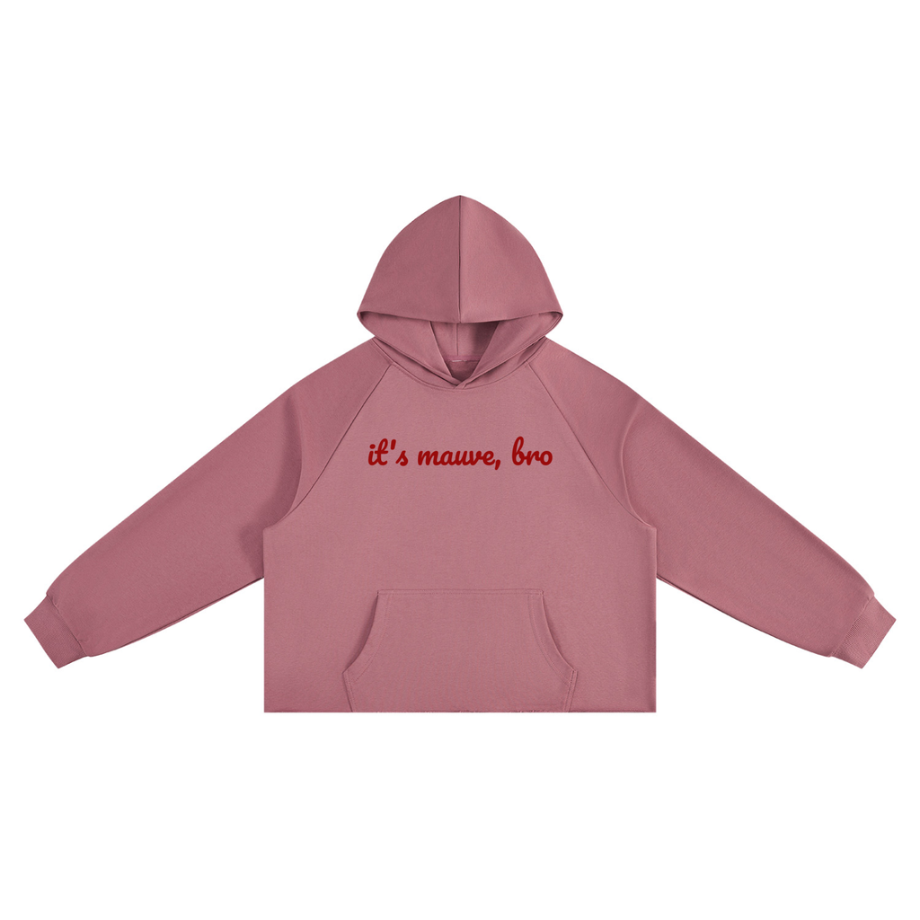 It's Mauve, Bro Unisex Vintage Wash Raw Edge Boxy Hoodie