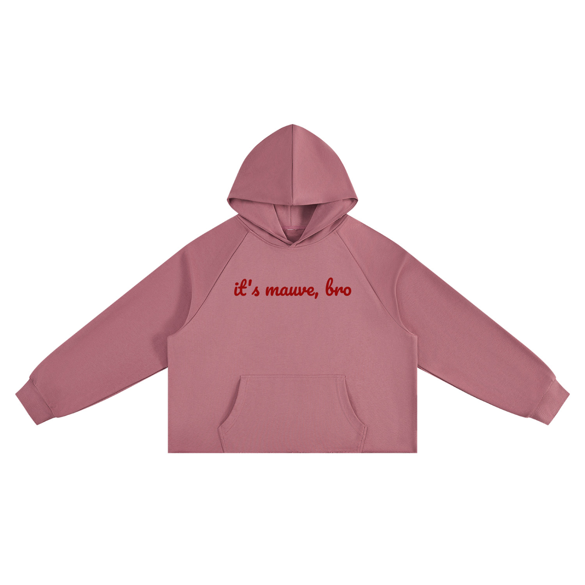 It's Mauve, Bro Unisex Vintage Wash Raw Edge Boxy Hoodie