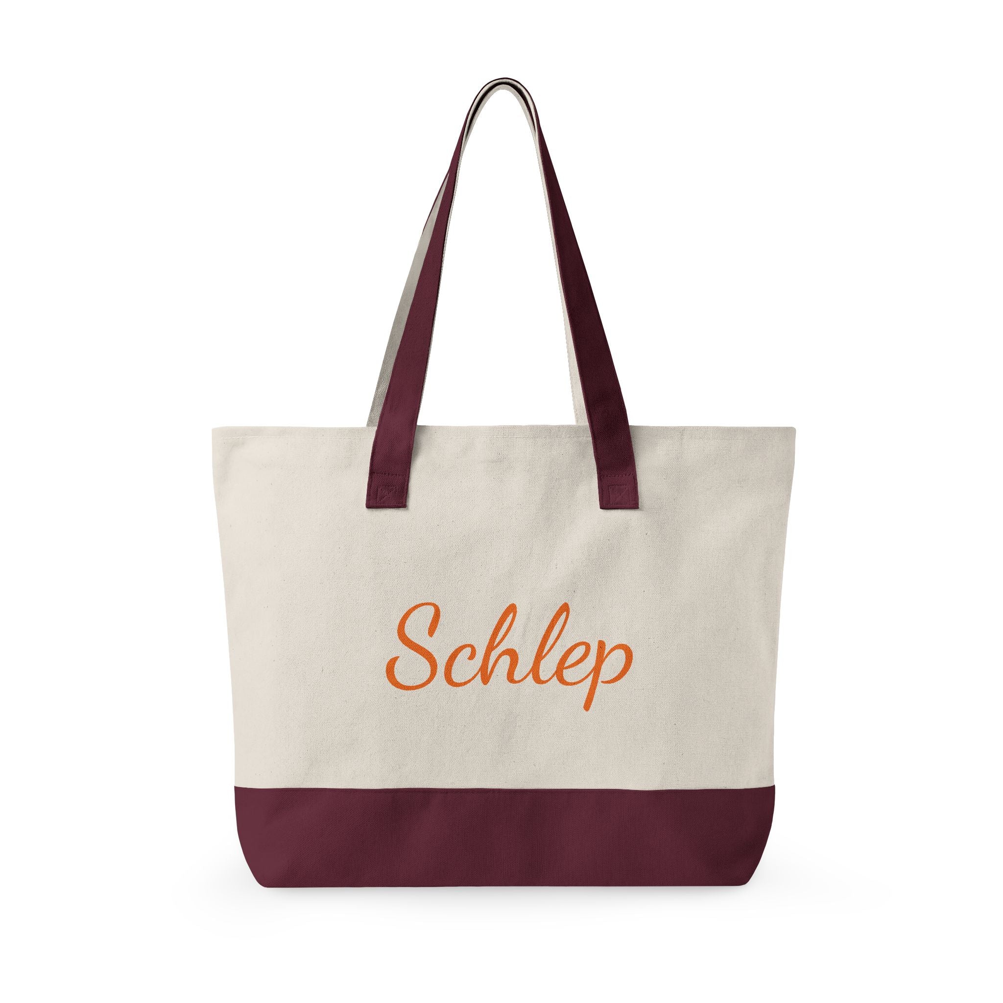 Schlep Zippered Canvas Tote Bag | Grocery Schlepping Subway Tote